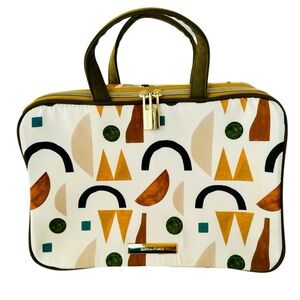 Tartan & Twine Deluxe Cosmetic Bag in Black Gold Autumn Flash Print